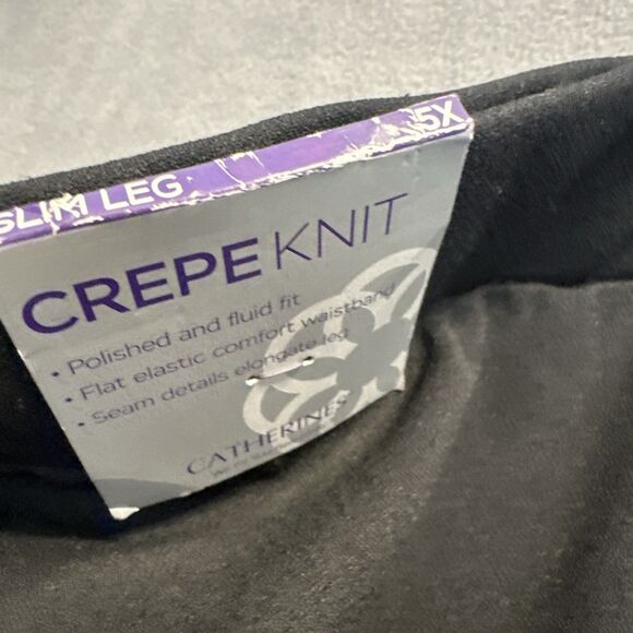 NWT Catherines Crepe Knit Pull-on Slim Pants Plus Size 5X (34/36) Black Office - Picture 4 of 9